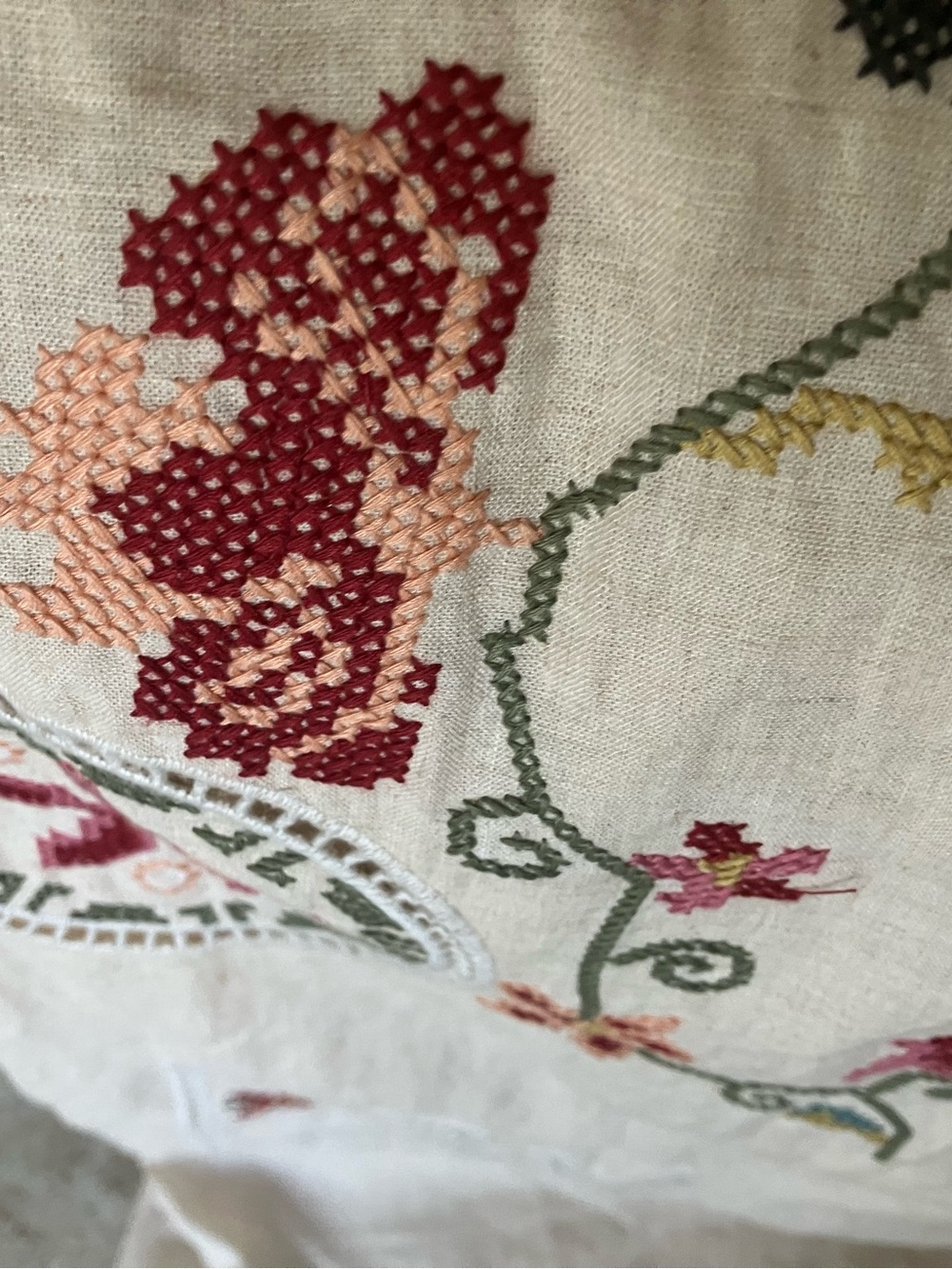Magaschoni Linen Viscose Cream Embroidered Maxi Dress with Floral Motif NWT L - Picture 7 of 15